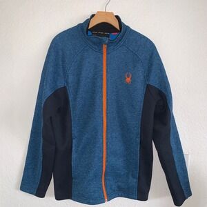 Spyder Active Sports Full Zip Jacket‎ Blue Orange Mens Large L